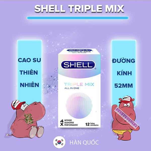 Bao cao su hàn quốc Shell triple mix